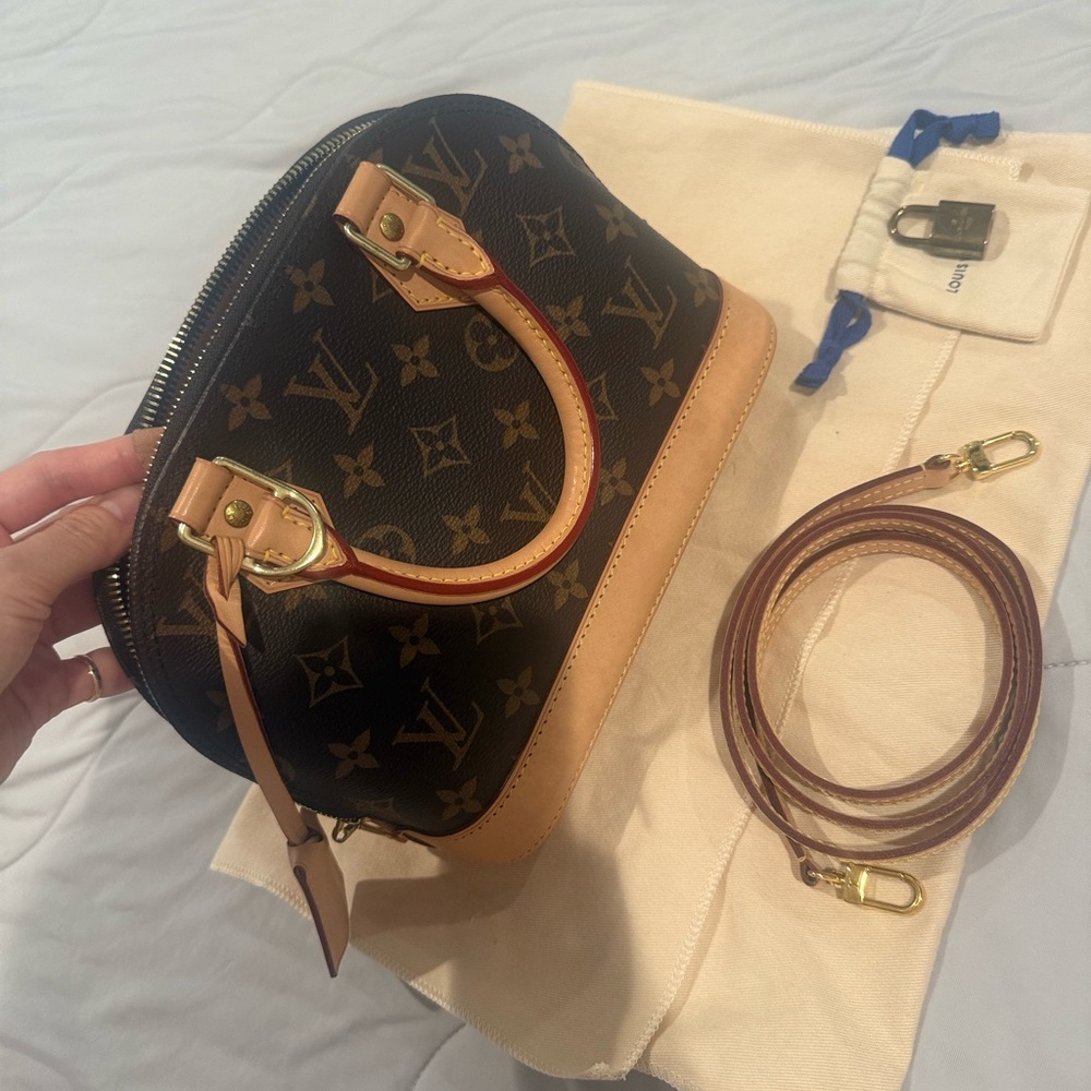 Louis Vuitton Black and Tan Satchel